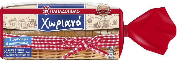 Παπαδοπούλου Ψωμί Τοστ Χωριανό Σταρένιο 6 Δημητριακά 500gr