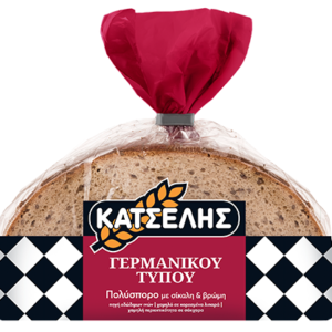 Κατσέλης Ψωμί Γερμανικού Τύπου Πολύσπορο Με Σίκαλη & Βρώμη 500gr