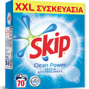 Skip Απορρυπαντικό Σκόνη Clean Power 70 Μεζούρες