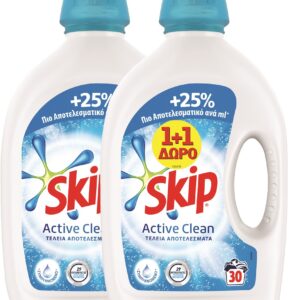 Skip Απορρυπαντικό Υγρό Active Clean 30Μεζ 1+1 Δώρο