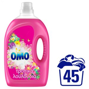 OMO Τροπικά Λουλούδια Υγρό Απορρυπαντικό 45 Μεζούρες 3 Lt