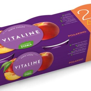 Vitaline Επιδόρπιο Γιαουρτιού 0% Λιπαρά Ροδάκινο 3x180gr 2+1Δώρο
