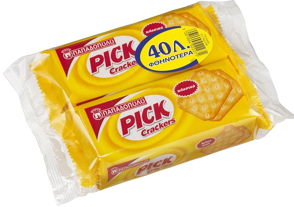 Παπαδοπούλου Pick Crackers Κλασσικά 2x100gr -0,40