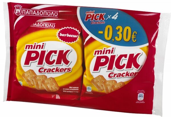 Παπαδοπούλου Pick Crackers Barbecue 4x70gr -0,30