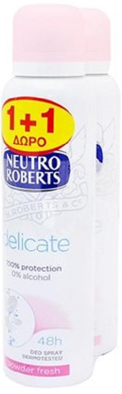 Neutro Roberts Αποσμητικό Spray Powder Fresh 150ml 1+1 Δώρο