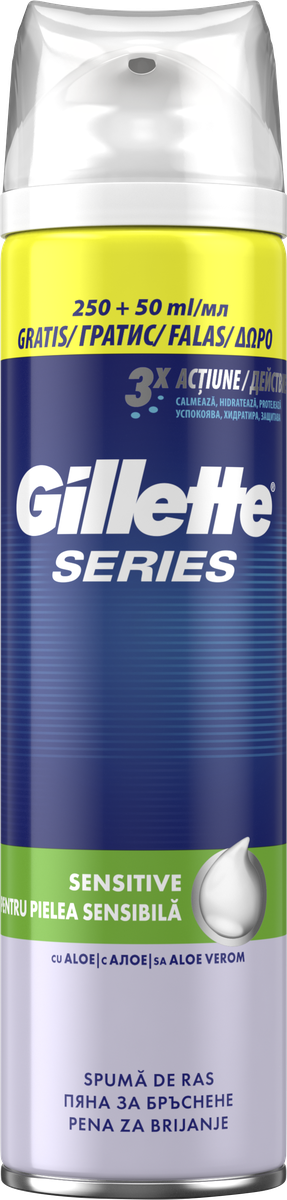 Gillette Series Senisitive Αφρός Ξυρίσματος 250ml+50ml Δώρο