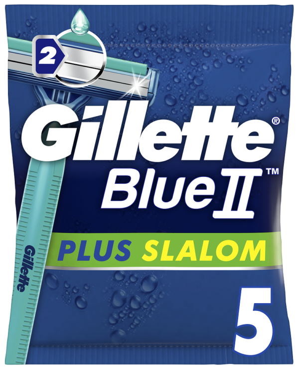 Gillette Blue Ii Plus Slalom Sensitive 5Tεμάχια