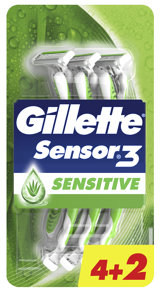 Gillette Sensor 3 Sensitive Ξυραφάκια Μίας Χρήσης 4+2τεμ. Δώρο