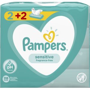 Pampers Sensitive Μωρομάντηλα 52Τεμάχια 2+2Δώρο
