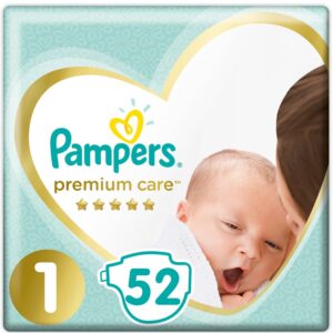 Pampers Πάνες Premium Care Value Pack (52τεμ) Νo1 (2-5kg)