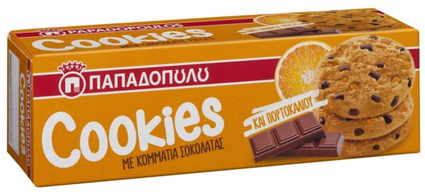 Παπαδοπούλου Cookies Πορτοκάλι Σοκολάτα 180gr